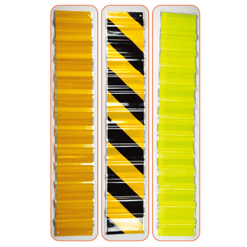 Protector de esquinas redondeadas amarillo y negro reflectante en